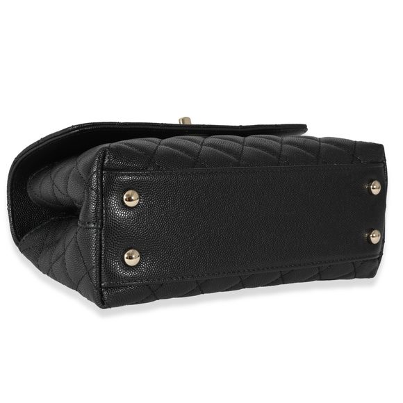 Chanel 22A Black Caviar Small Coco Top Handle Flap Bag - Picture 6 of 7